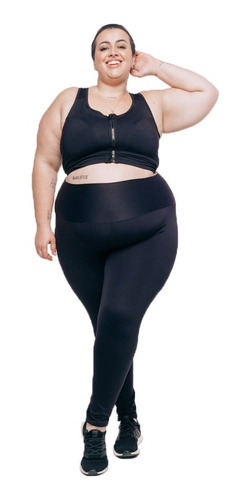 Imagem 1 de 8 de Legging Plus Size Wonder Size Lisa Emana® Plus Preta