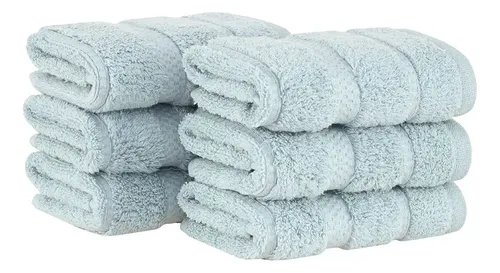 Kit 6 Peças Toalha Lavabo Buddemeyer Vision Dual Air Cor Azul Glacial