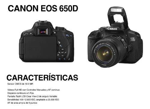 Camara Canon Eos650d Más Accesorios