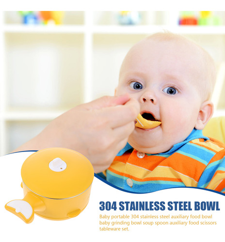 Baby Food Serving Bowl Stainless Steel Suction Bowl Multi-pu