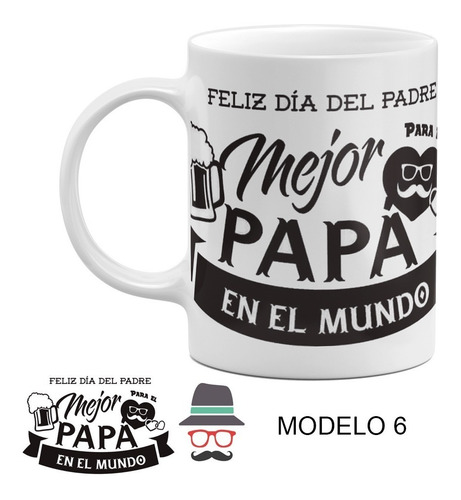 Imagen 9 de 10 de Caja Con 36 Tazas Día Del Padre 12 Diseños Papá