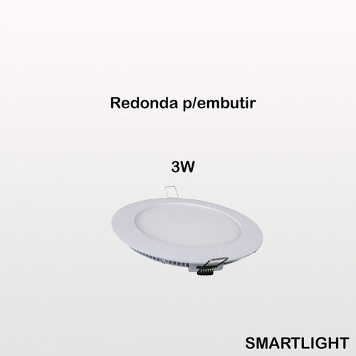 Lámpara Panel Redondo P/empotrar Blanca 3w Smartlight