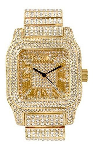 Reloj De Ra - Mens 45mm Iced Square Diamond Watch With Fully