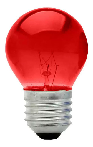 Kit 02 Lampadas Bolinha 15w 220v E-27 Cor Vermelha