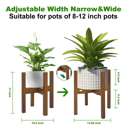 Soporte Ajustable De Bambú Para Plantas De Interior