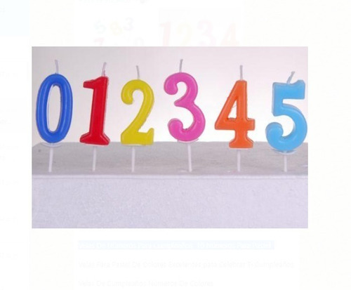 Imagen 1 de 2 de Velas De Numeros 10 Números Para Cumpleaños 