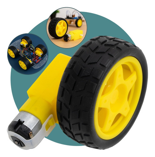 (20) Roda + Pneu + Motor Dc 3 A 6v Reducao Robotica Arduino