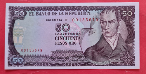 Billete Reposición Cincuenta Pesos 1984.