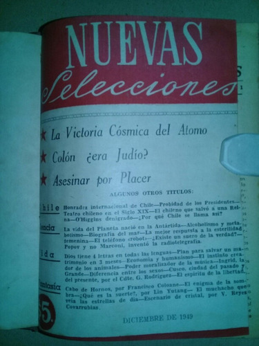 Nuevas Selecciones - Santiago De Chile Año 1949 Y 1950