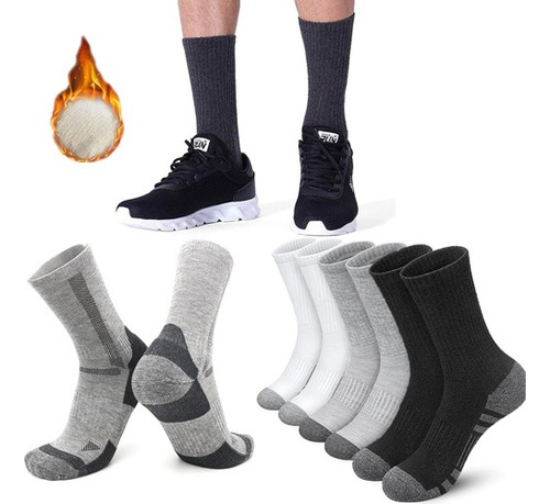 12 Pares Calcetines Gruesos Para Hombre Invierno