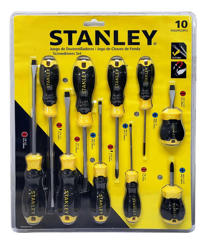 Destornillador Stanley X 10 (juego) Cr-v (stmt66676-840)