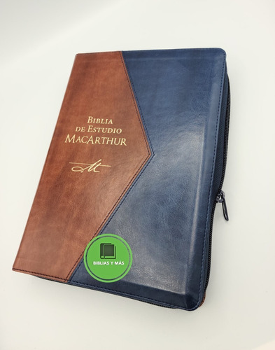 Imagen 2 de 10 de Biblia Estudio Macarthur Letra Grande Piel Cierre E Indices