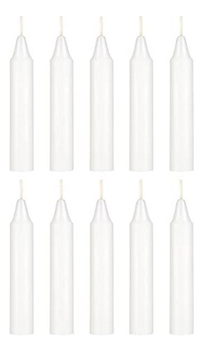 Mega Candles 10 Piezas De Mini Vela Cónica Blanca Sin Perfum