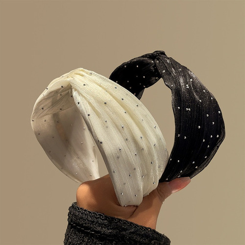Diadema Ala Ancha Malla Diamante Alta Gama Moda Para Mujer