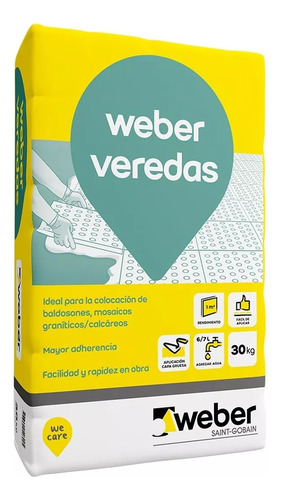 Weber Veredas Mezcla Gruesa Para Baldosas 30kg