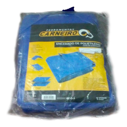 Lona Plástica Azul C/ilhoses 6x5 Cm - Pct C/1 Unidade