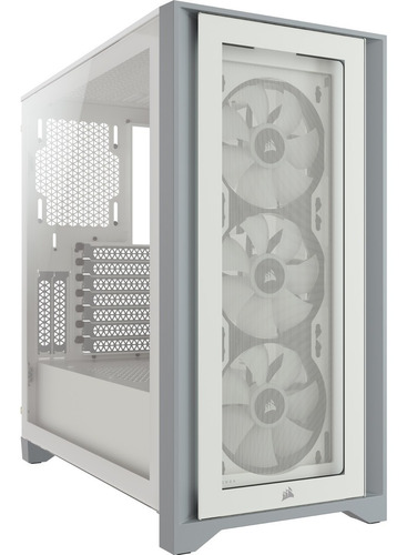 Imagen 5 de 10 de Gabinete Gamer Corsair Icue 4000x Tg Rgb Mid-t White