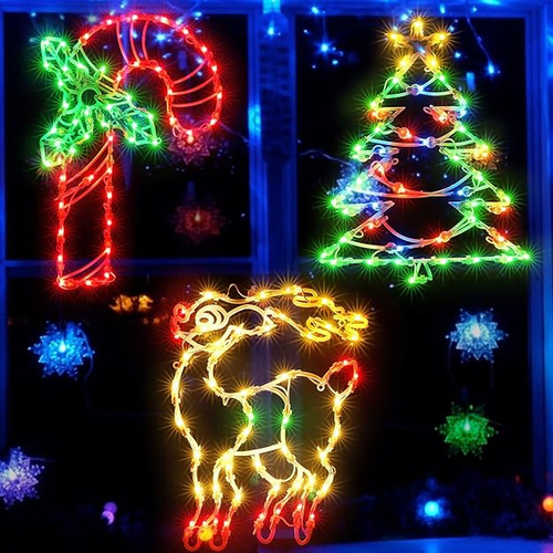 Luces De Silueta De Ventana De Navidad De 16 Pulgadas Paquet