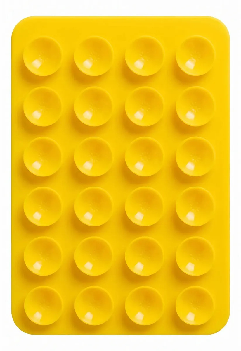 Suporte Capinha Celular Ventosa Silicone Adesivo Espelhos - Amarelo