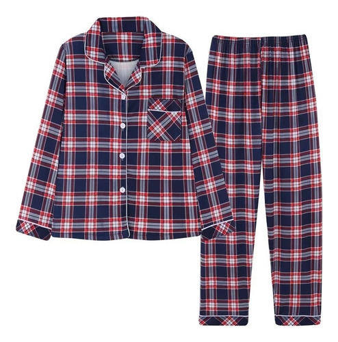 Pijama De Mujer Estilo Cuadros De Pijama 2 Piezas Cómodo