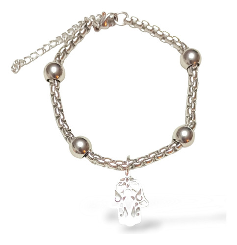 Pulsera  Mano De  Fátima  - Acero Inoxidable -mujer