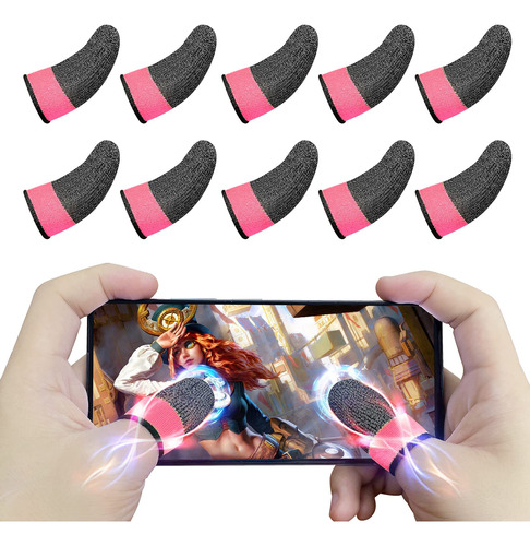 10 Funda Dedo Para Juego Pulgar Control Movil Hilo 100% Al