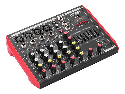 Mezclador De Consola Mezcladora Portátil De 6 Canales D6 Eq