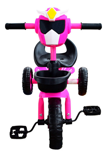 Triciclo Básico Económico Para Niños Power Ranger Color Rosa