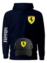 Comprar Poleron Ferrari + Gorro Jockey \u002F Autos \u002F Motores \u002F Maquina Velocidad \u002F The King Store
