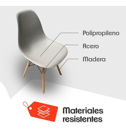 Imagen 3 de 6 de Kit De 4 Sillas Tipo Eames Colores Minimalistas Stay Elit