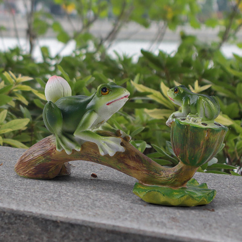 Estatua De Rana Para Jardín, Microdecoración