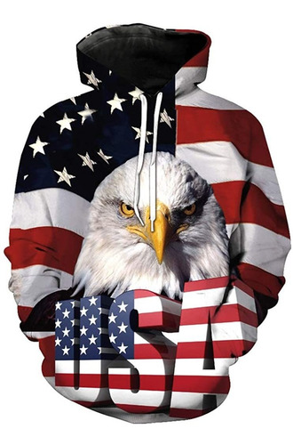 Impresión 3d American Usa Bandera Águila Jersey Sudaderas Co
