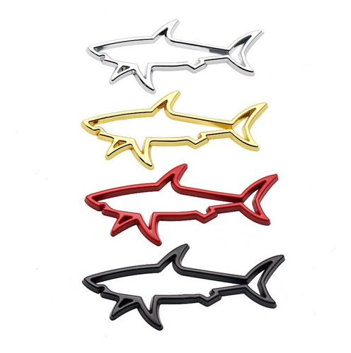 3d Metal Shark Animal Fish Hollow Car Badge Decal Sticker