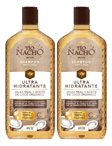  Pack Tio Nacho 02 Shampoo Coco Hidratante 415ml C/u