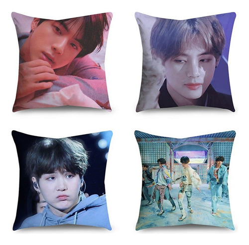 Fundas De Almohada Bts, 18 X 18, Juego De 4 Almohadas Para D