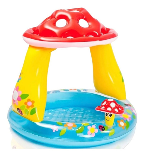 Piscina Inflable Con Parasol Diseño De Hongo Mas Pelotas 