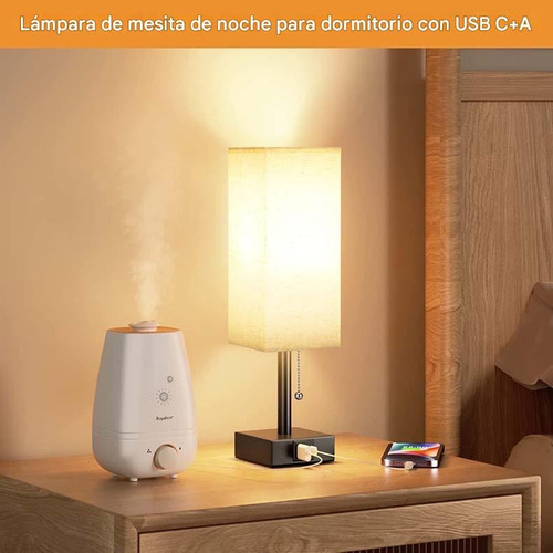 Luz Nocturna Táctil De Escritorio Toma 2pack Beige