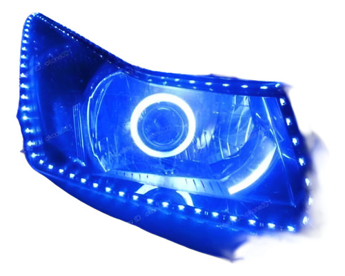 Tira De 2 X Color Azul 24  60cm Led Laterales Brillo Bombill