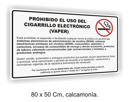 Aviso Prohibido El Cigarrillo Electrónico Vaper Calcomanía