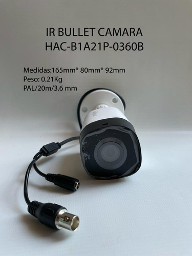 Camara Bullet Hdcvi 2mpx Full Hd Dahua Hac-b1a21p-0360b