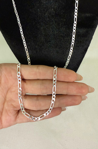 Cadena Dije Plata Fina 925 Tejido Eslabon 3 X 1 Para Mujer 50 Cm De Largo 3 Mm Calibre 100 Collar Ideal Para Regalar En Ocasiones Especiales Como Cumpleaños Momentos Especiales