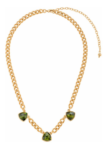 Collar Dorado Con Cristal Swarovsky