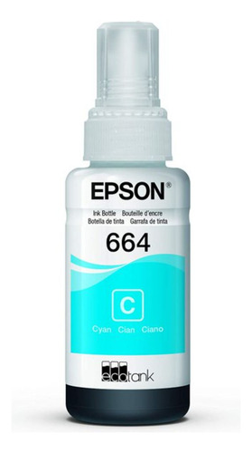Epson Botella De Tinta Ecotank Color Cyan, Código T664220