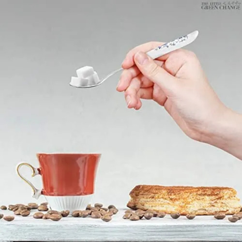 Juego De 6 Cucharas De Café Para Cafetería, Diseño Floral