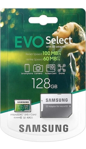 Imagen 1 de 2 de Tarjeta Samsung Evo Memory Card 256 Gb