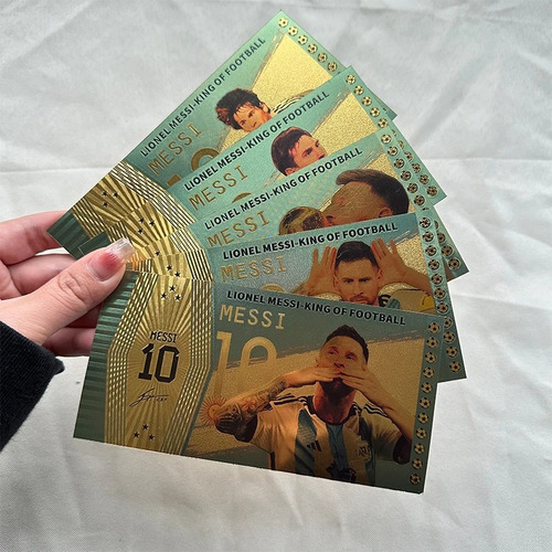 Imagen 4 de 9 de Billete Messi Chapado Oro Copa Qatar. Unico!!! Raro!!