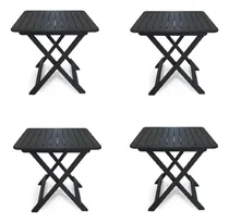 Comprar Kit 4 Mesas Dobráveis Plástico Quadrada 80x72cm Bistrô Preta