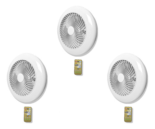 Ventiladores Techo Lámpara Led Luz Fría Cálida Blanca 3 Pzs