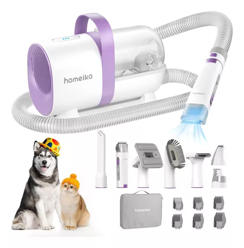 Homeika Kit de aseo y aspiradora para perros, aspiradora de aseo de  mascotas de 3 l, 99% de succión de pelo de mascotas, 7 herramientas de aseo  para