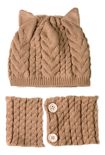 Conjunto De Gorro Cálido Y Bufanda, Gorro De Punto Para Niño